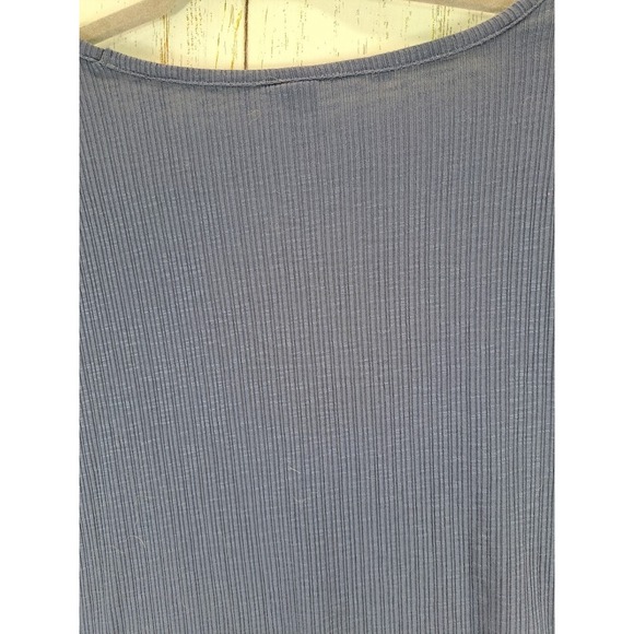 Old Navy Size Large Womens Blue Ribbed‎ Short Sleeve Luxe Top - Picture 6 of 8